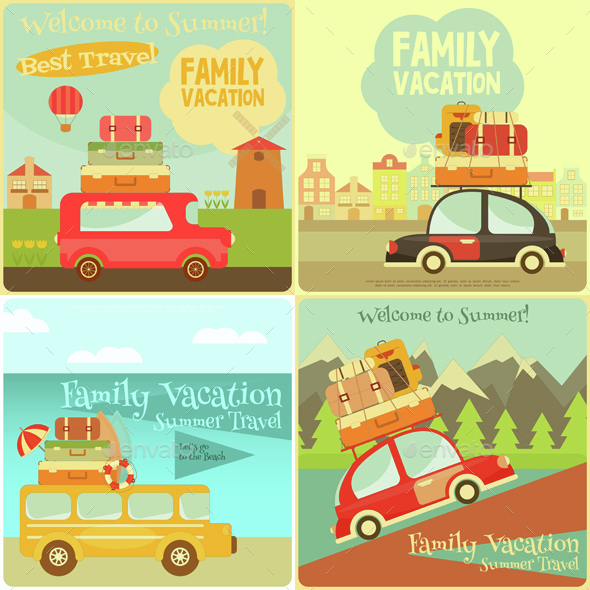 Travel Cards Set - Travel Conceptual