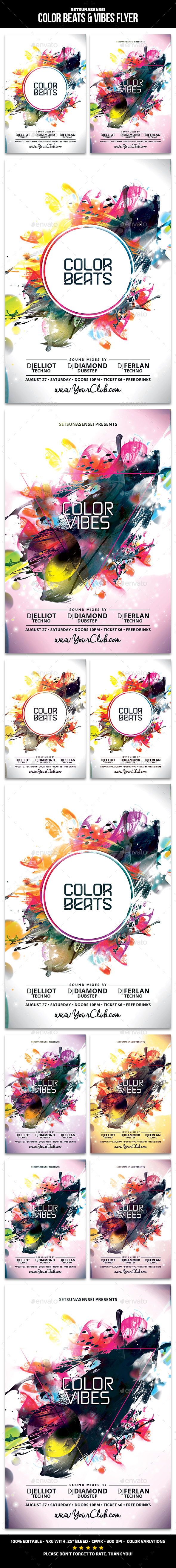 Color Beats & Vibes Flyer - Clubs & Parties Events