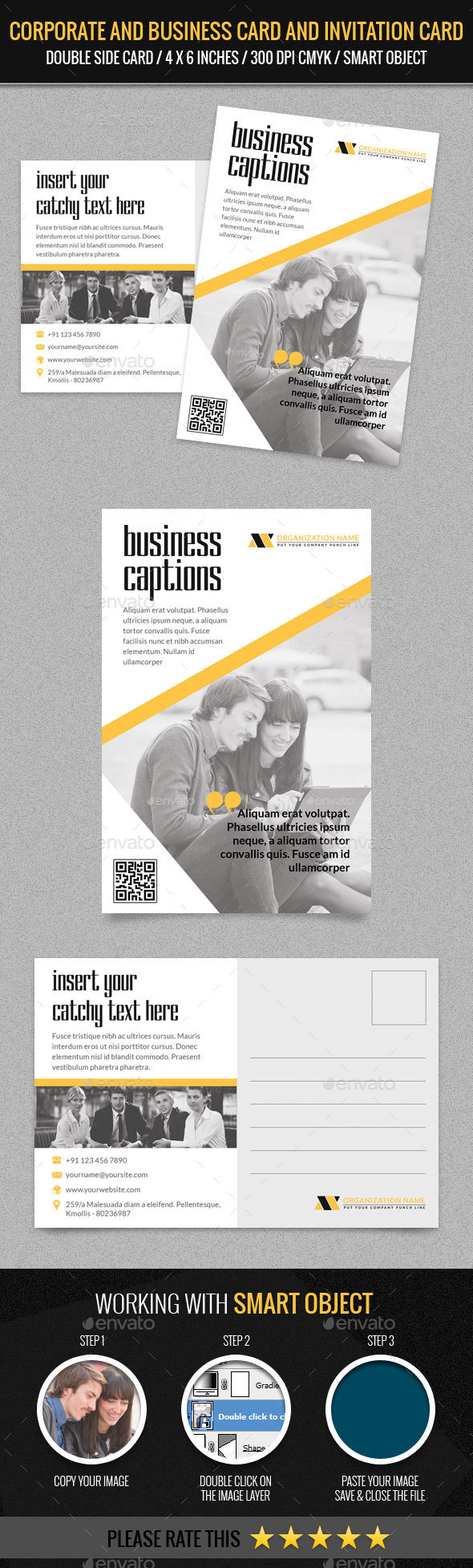 Corporate and Business Post Card - Cards & Invites Print Templates