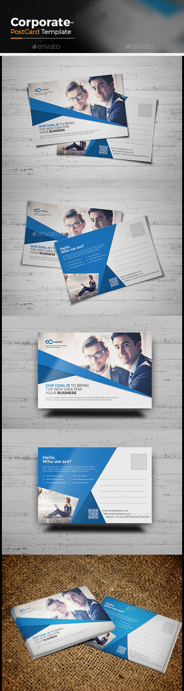 Corporate Postcard Template - Cards & Invites Print Templates