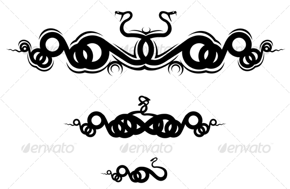 Isolated snakes as a frame or sign - Tattoos Vectors