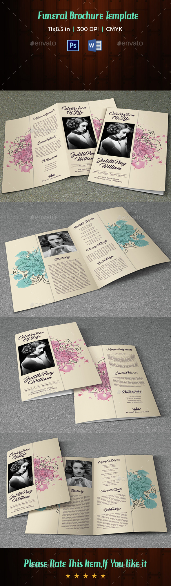 Funeral Program Template-V20 - Informational Brochures