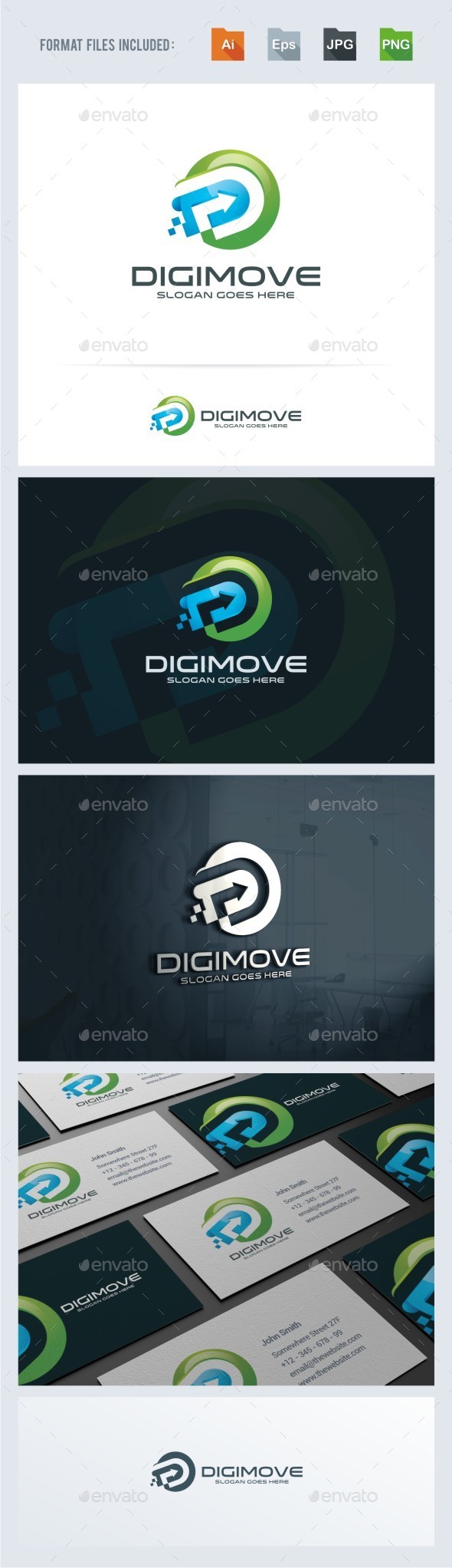 Digital Movement - D Letter - Arrow Logo Template - Letters Logo Templates