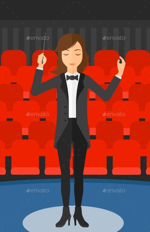 Conductor Directing with Baton - People Characters
