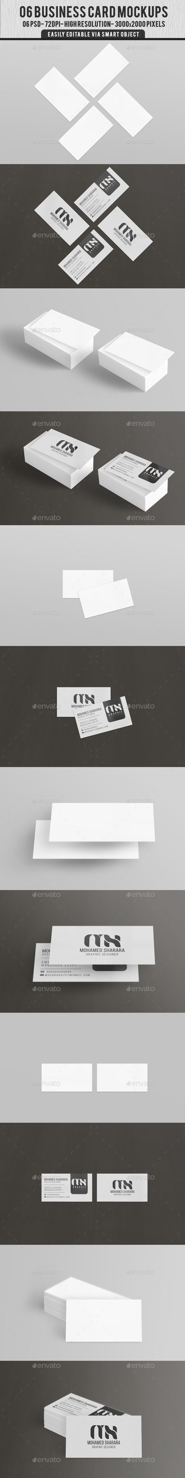 6 Business Card Mock-Ups - Business Cards Print