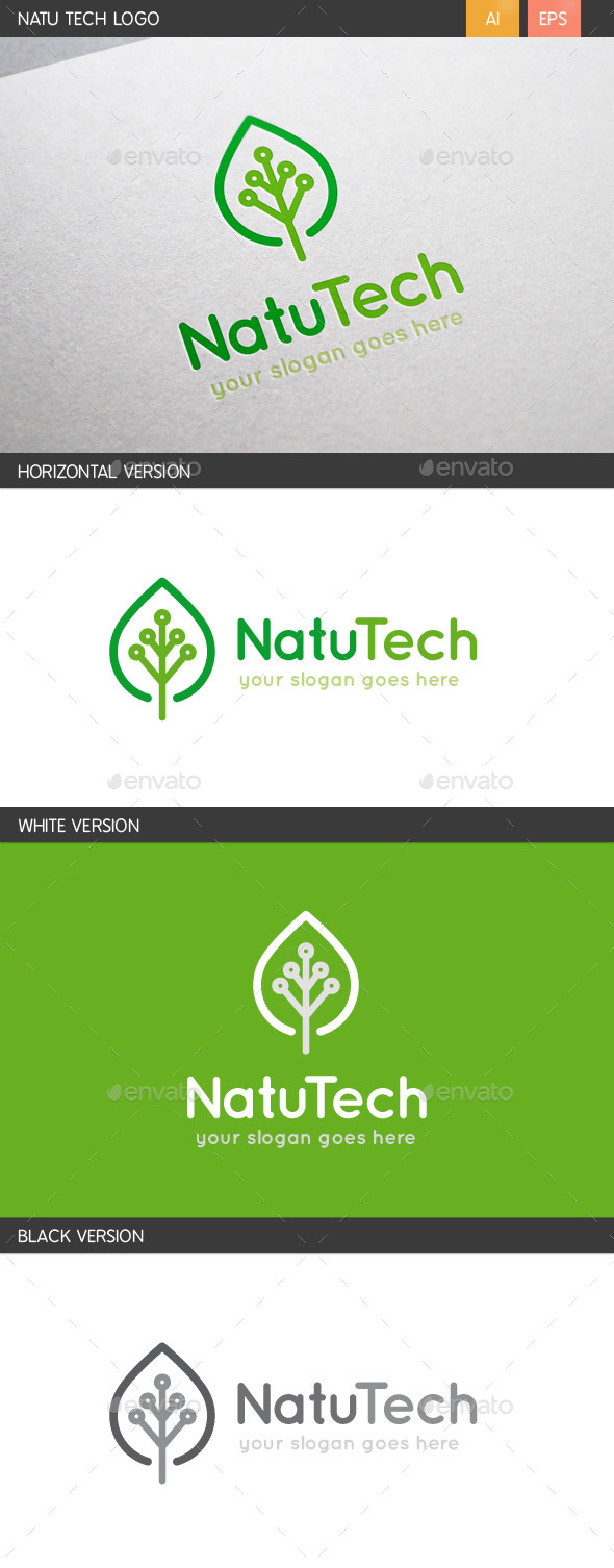 Natu Tech Logo - Nature Logo Templates