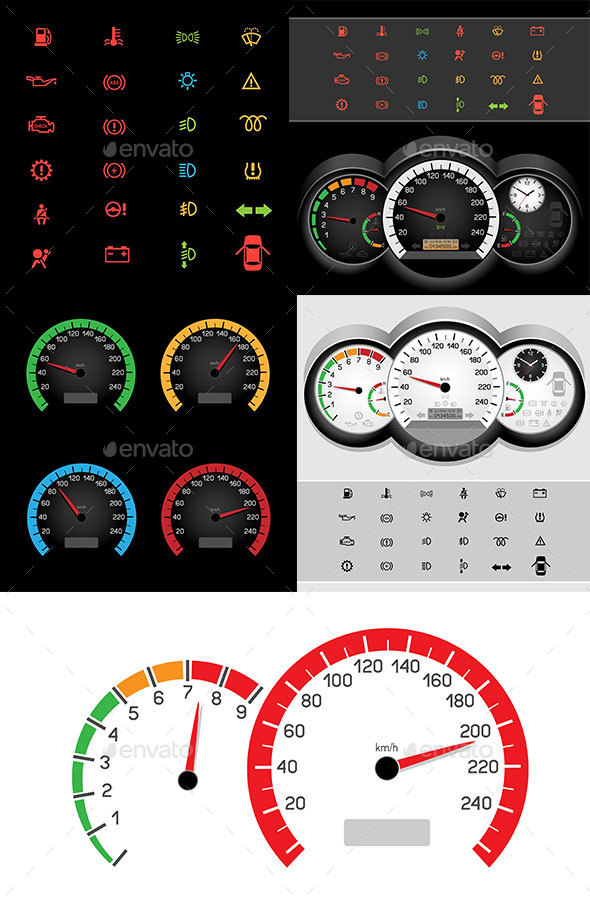 Car Control Panel Symbols