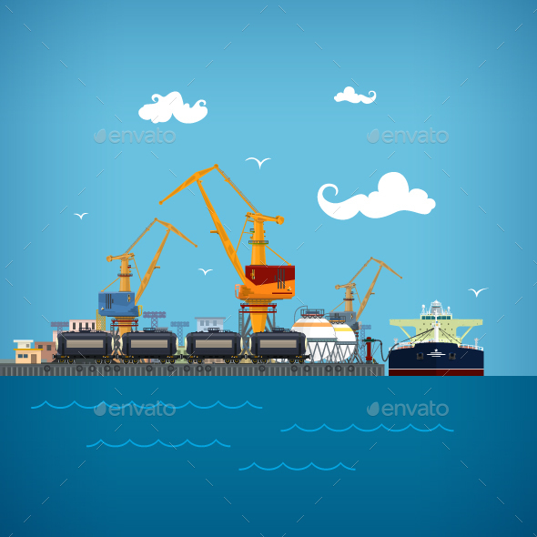 Unloading of Liquids in the Cargo Sea Port - Industries Business