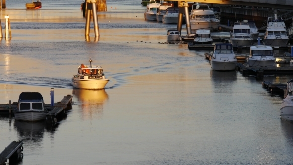 Small Boat In Trondheim Marina