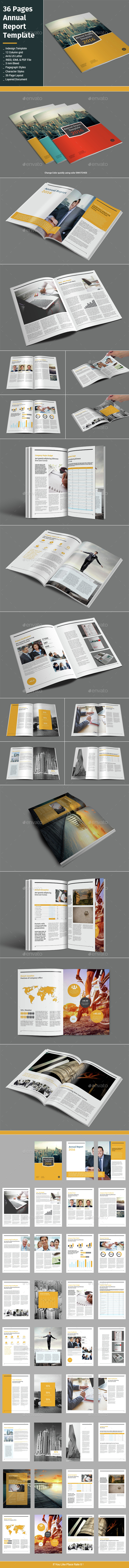 36 Pages Annual Report Tmeplate - Informational Brochures