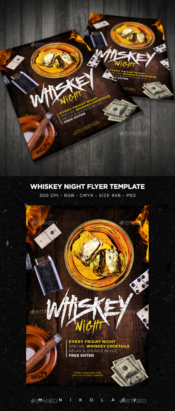 Whiskey Night Flyer V2 - Clubs & Parties Events