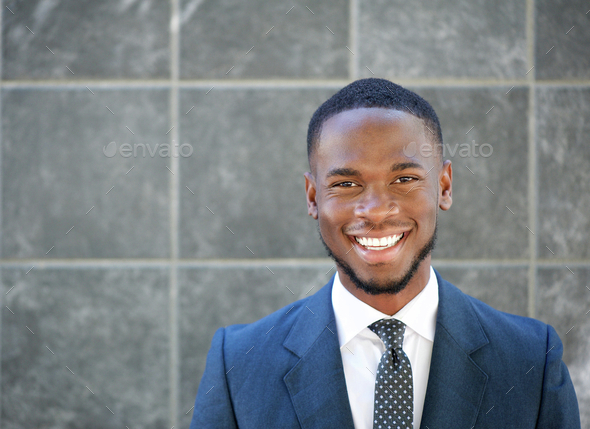 Smiling african american businessman - Stock Photo - Images