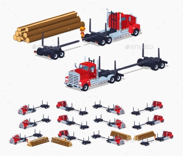 Empty Log Truck - Man-made Objects Objects