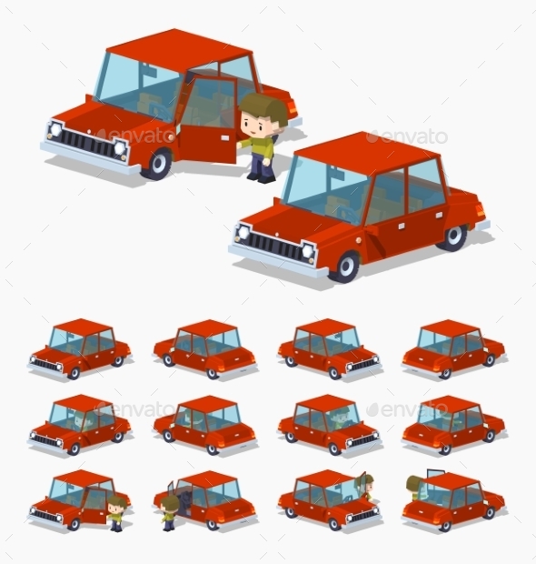 Old Red Sedan - Man-made Objects Objects