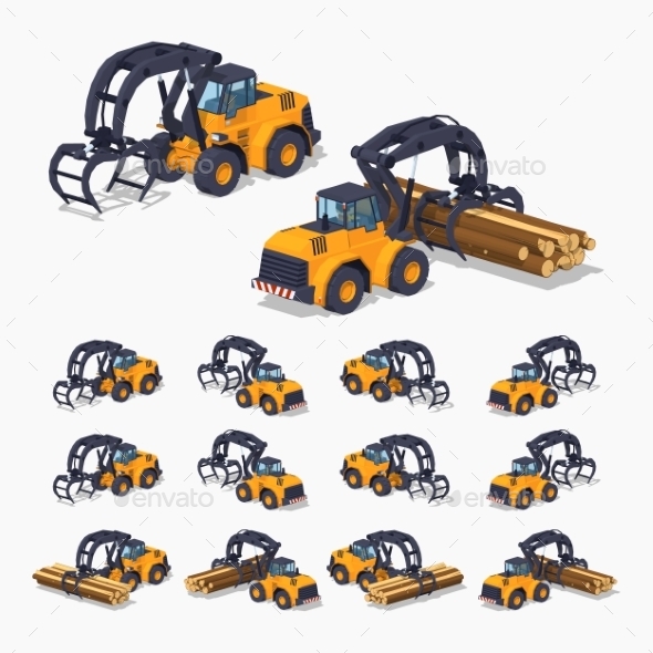 Yellow Log Loader - Man-made Objects Objects
