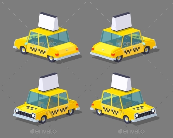 Taxi Old Sedan - Man-made Objects Objects