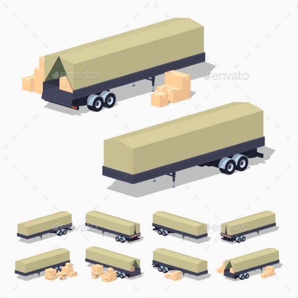Trailer With The Tarpaulin Tent - Man-made Objects Objects