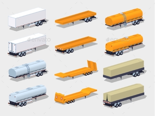 Collection Of Semitrailers - Man-made Objects Objects