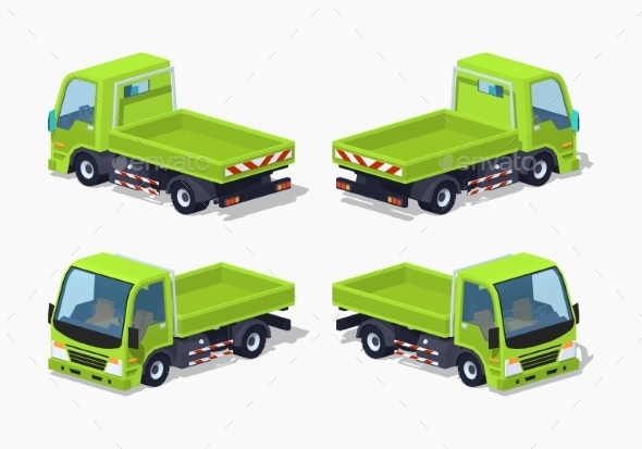 Empty Green Truck - Man-made Objects Objects