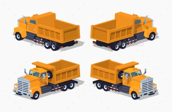 Empty Orange Dumper - Man-made Objects Objects