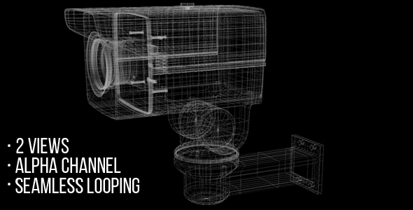 Cctv Camera 3d Model Wireframe