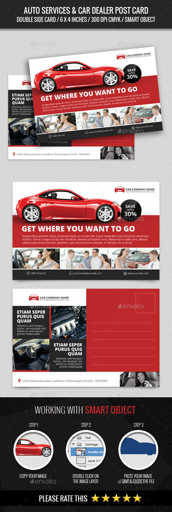 Auto Services & Car Dealer Post Card - Cards & Invites Print Templates