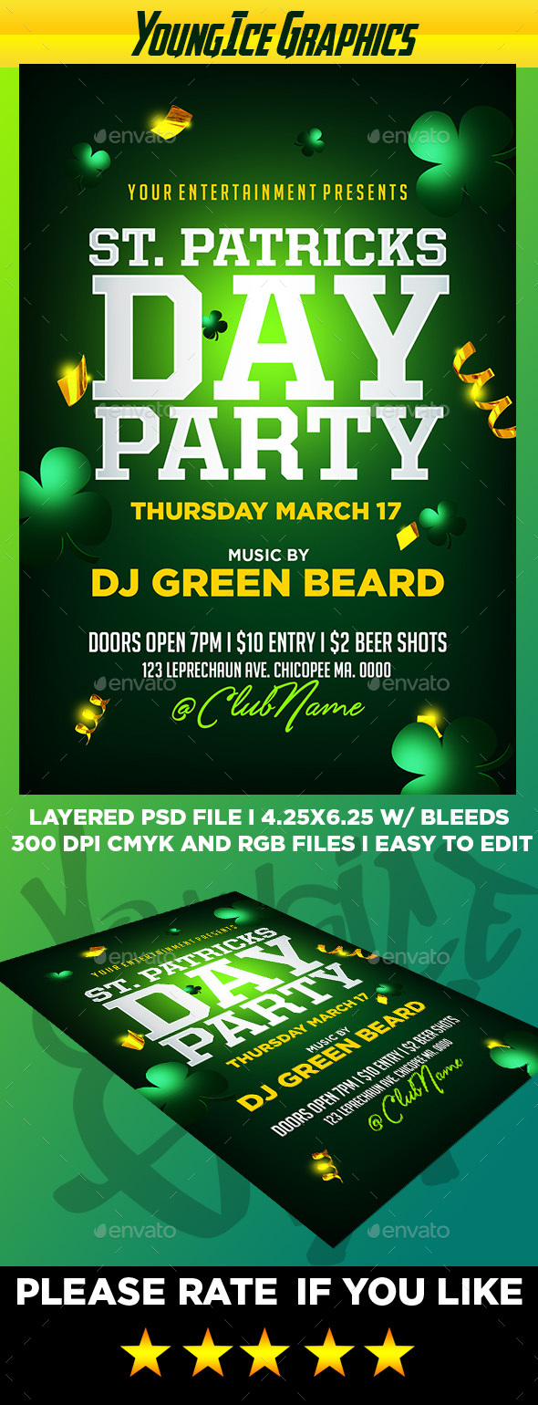 St. Patricks Day Party Flyer - Clubs & Parties Events