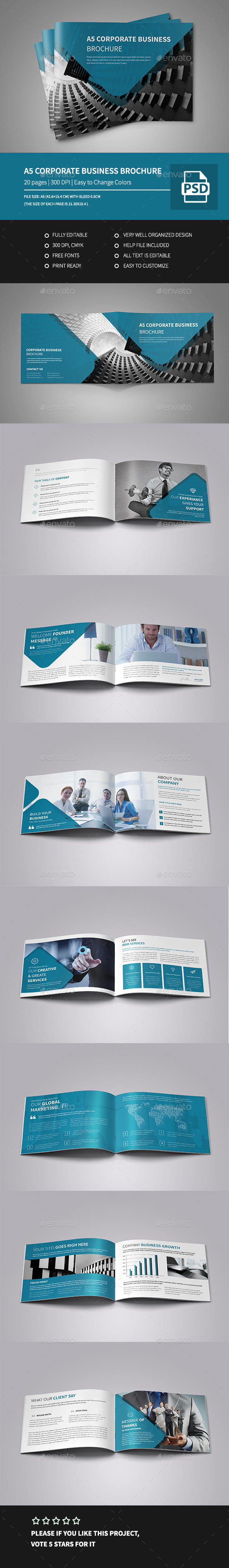 A5 Corporate Business Landscape Brochure - Corporate Brochures
