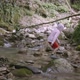 Children Walk By the River in the Forest - VideoHive Item for Sale