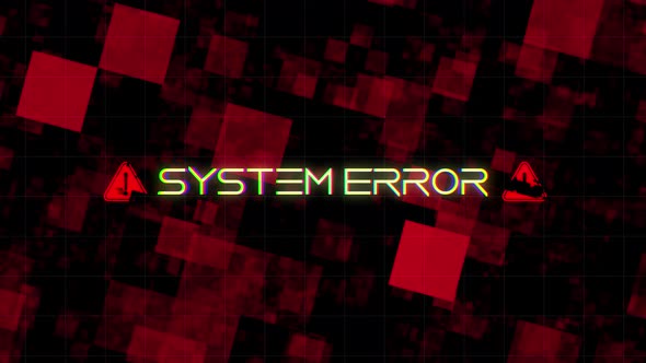 System Error Glitch Effect Red Background alt