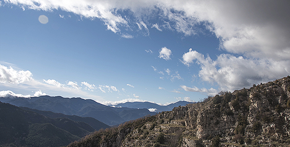 Rock Mountain and Storm Clouds Coming