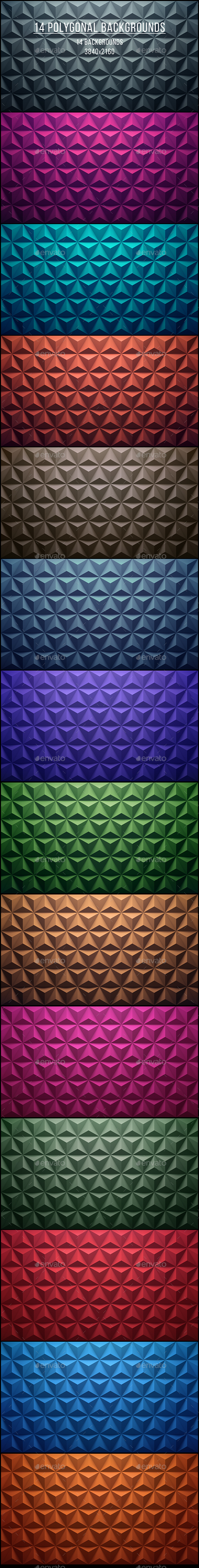 14 Polygonal Backgrounds - Abstract Backgrounds