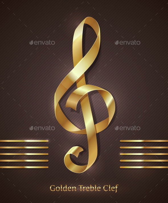 Golden Treble Clef - Vectors