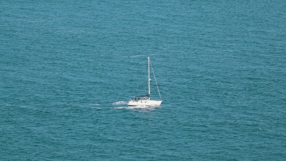 Sailing Yacht At Ocean