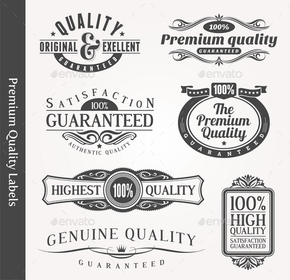 Decorative Ornamental Signs of Quality. - Decorative Vectors