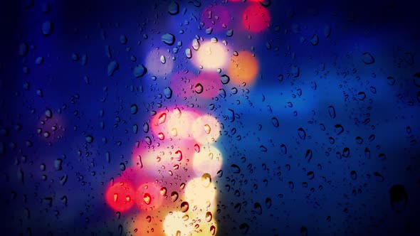 Colorful City Lights In Rain alt