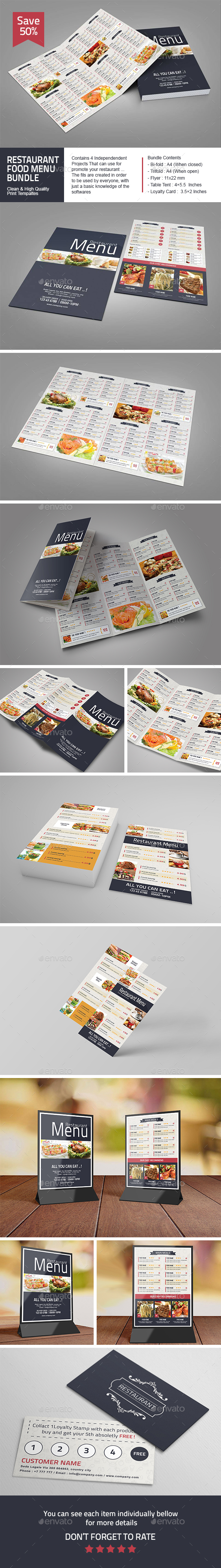 Restaurant Food Menu Bundle - Food Menus Print Templates