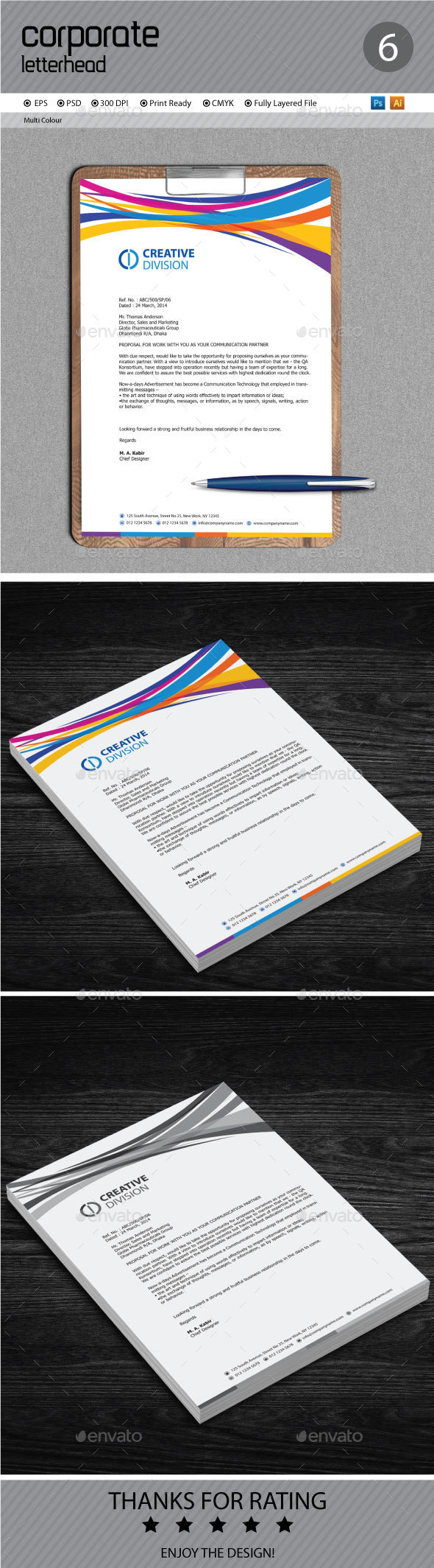 Corporate Letterhead - Stationery Print Templates