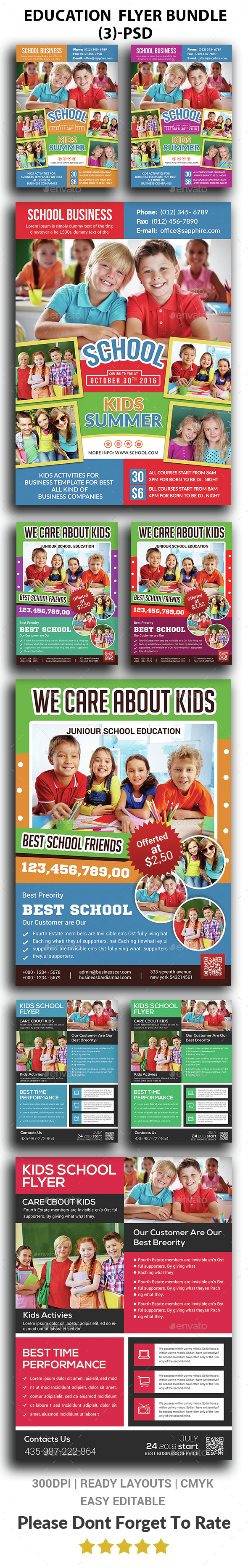 School Flyer Bundle Print Templates - Corporate Flyers