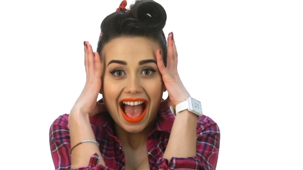 Sexy Stylish Girl With Panic Expression alt