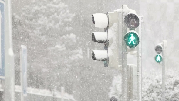 Heavy Snowfall On The Crossway