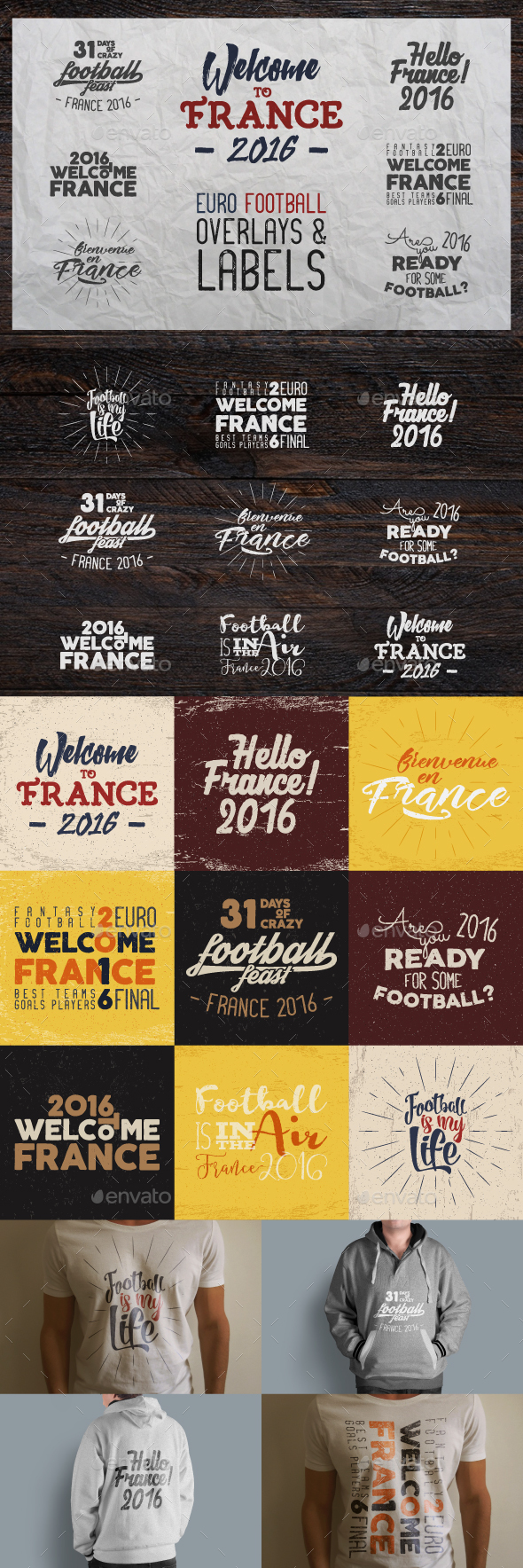 France 2016 Football Euro Badges - Badges & Stickers Web Elements