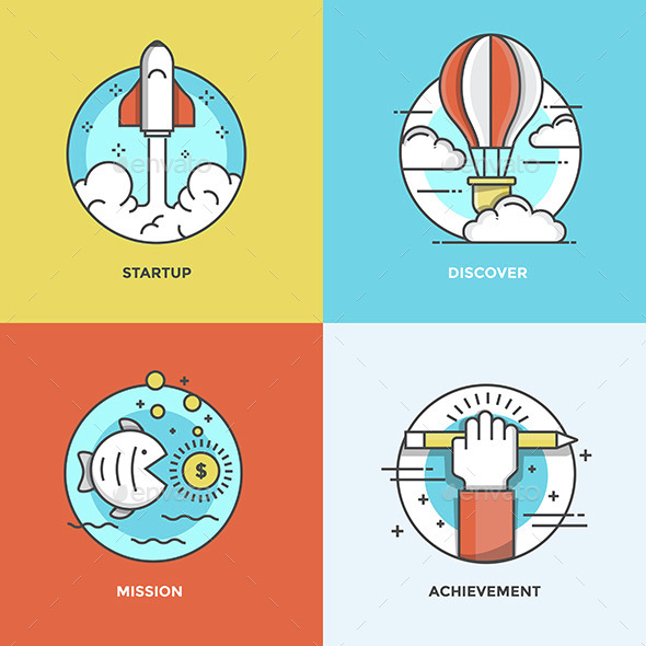 Modern Flat Color Line Designed Concepts - Concepts Business