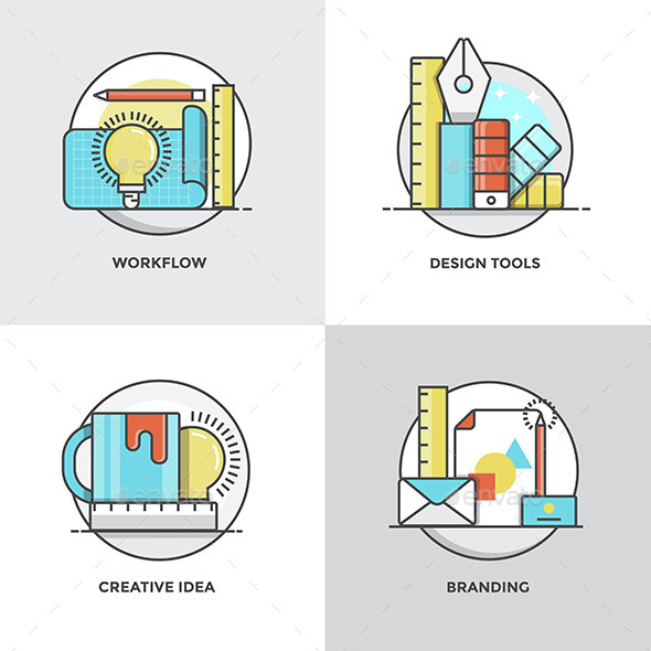 Modern Flat Color Line Designed Concepts - Concepts Business