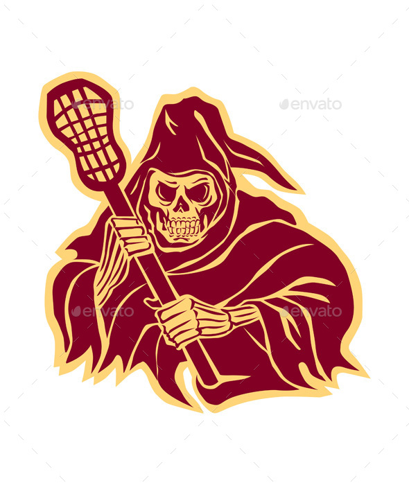 Grim Reaper Lacrosse Defense Pole Retro - Halloween Seasons/Holidays