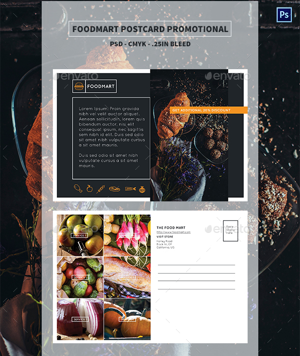 Foodmart Postcard - Promotional - Miscellaneous Print Templates