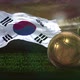 South Korea Flag With Football And Cup Background Loop 4K - VideoHive Item for Sale