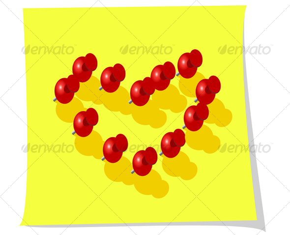 Heart with pins as a concept of love - Decorative Vectors