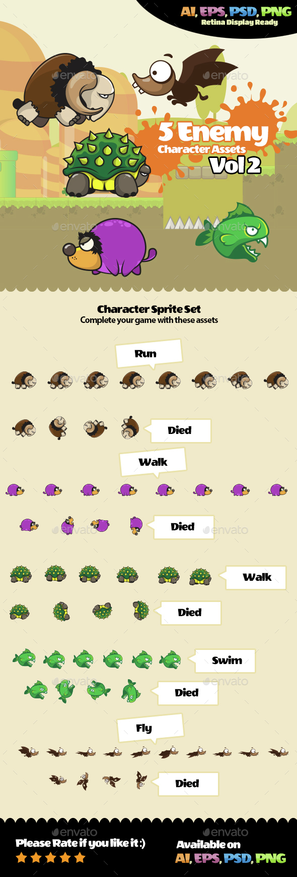 Enemy Character Vol 02 - Sprites Game Assets
