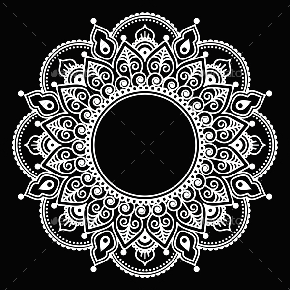 Mehndi Lace Round Design - Decorative Symbols Decorative